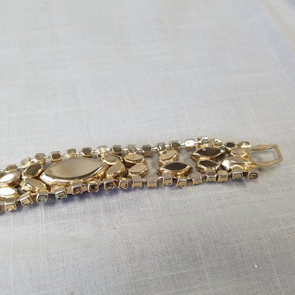 Vintage Amber Color Rhinestone Bracelet - Picture 8 of 12